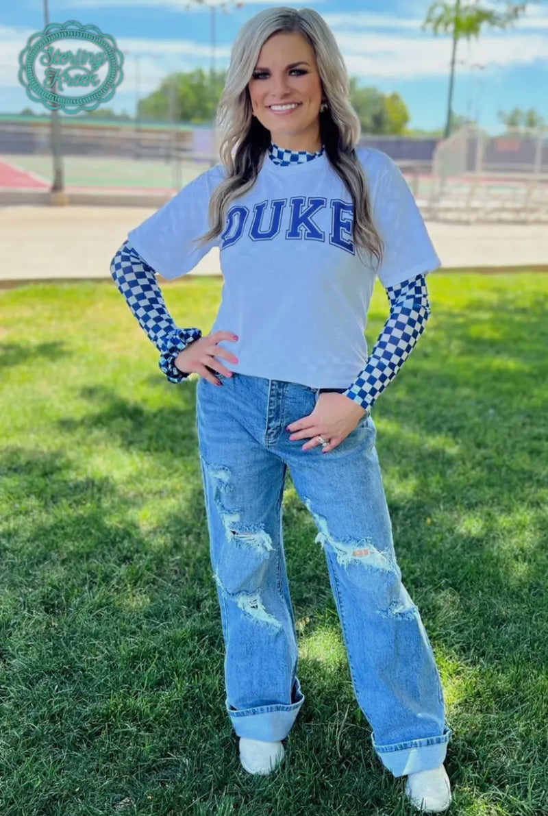 Blue Pep Rally Mesh Top