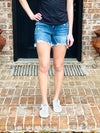 Judy Blue | Two Button Distressed Dad Shorts