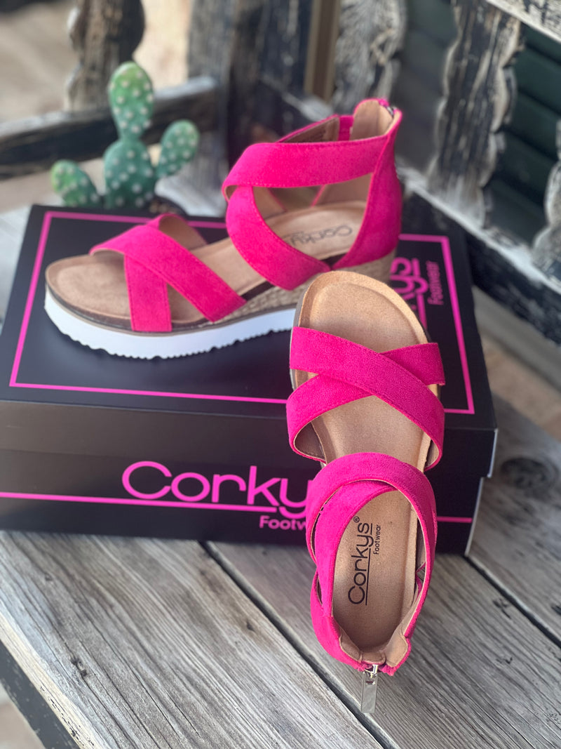 Corky’s Fuschia Double Dutch Sandals