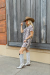 Snakeskin Short-Sleeve Dress