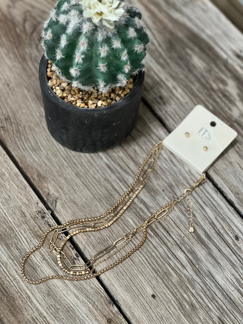 Ridge Block Layered Necklace