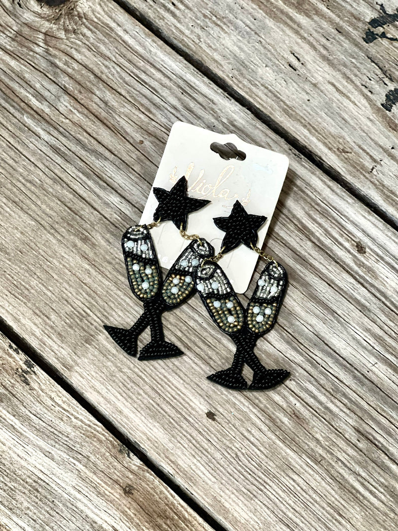 Cheers & Stars Beaded Earrings