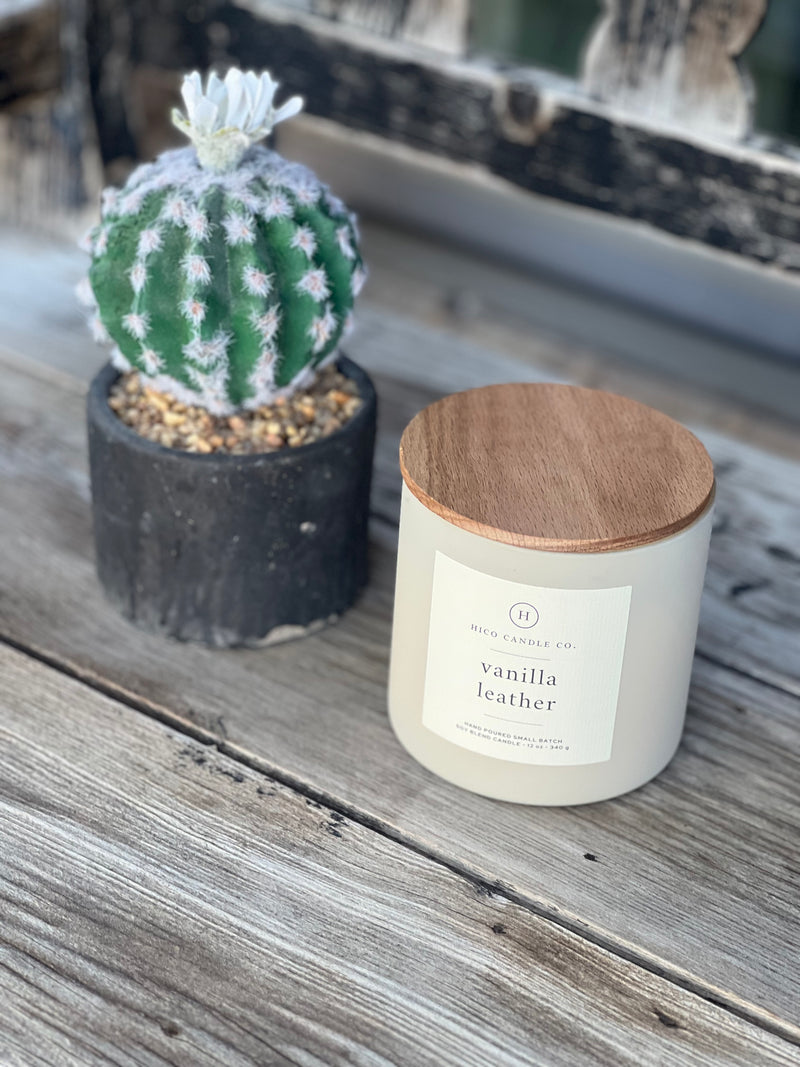 Hico Candle Co | Vanilla Leather 12oz Candle