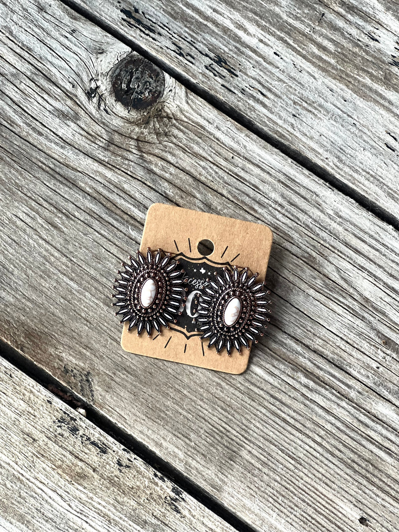 Southwest Oval Post Earrings