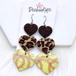 3" Custom Softball Love Waterfall Drops - Sports Earrings