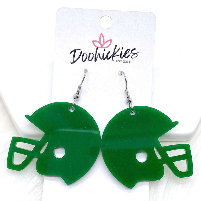 1.5" Custom Solid Acrylic Spirit Helmets -Sports Earrings