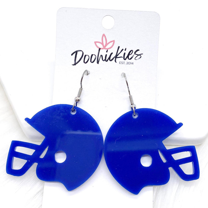 1.5" Custom Solid Acrylic Spirit Helmets -Sports Earrings