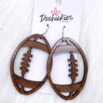 Wood Cutout Football Collection-Sports Earrings