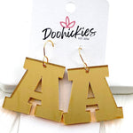 1.5" Shiny Varsity Letters (Leave note w/Letters) -Spirit Earrings