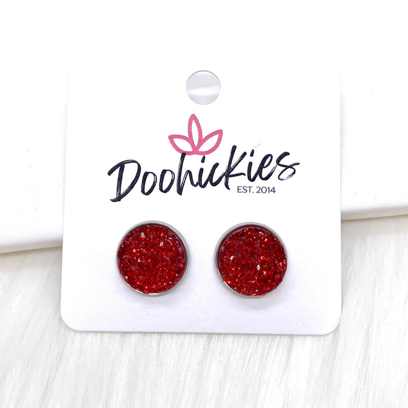 12mm Sparkle Spirit Studs -Sports Earrings