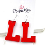 1.5" Shiny Varsity Letters (Leave note w/Letters) -Spirit Earrings