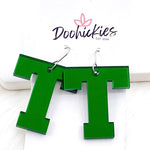 1.5" Shiny Varsity Letters (Leave note w/Letters) -Spirit Earrings