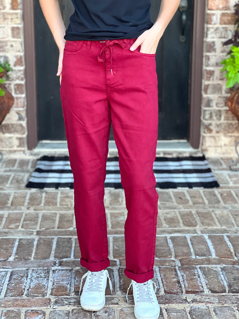 Judy Blue | Maroon Savanna Joggers