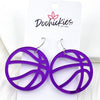 1.5" Shiny Basketballs -Sports Earrings