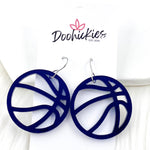 1.5" Shiny Basketballs -Sports Earrings