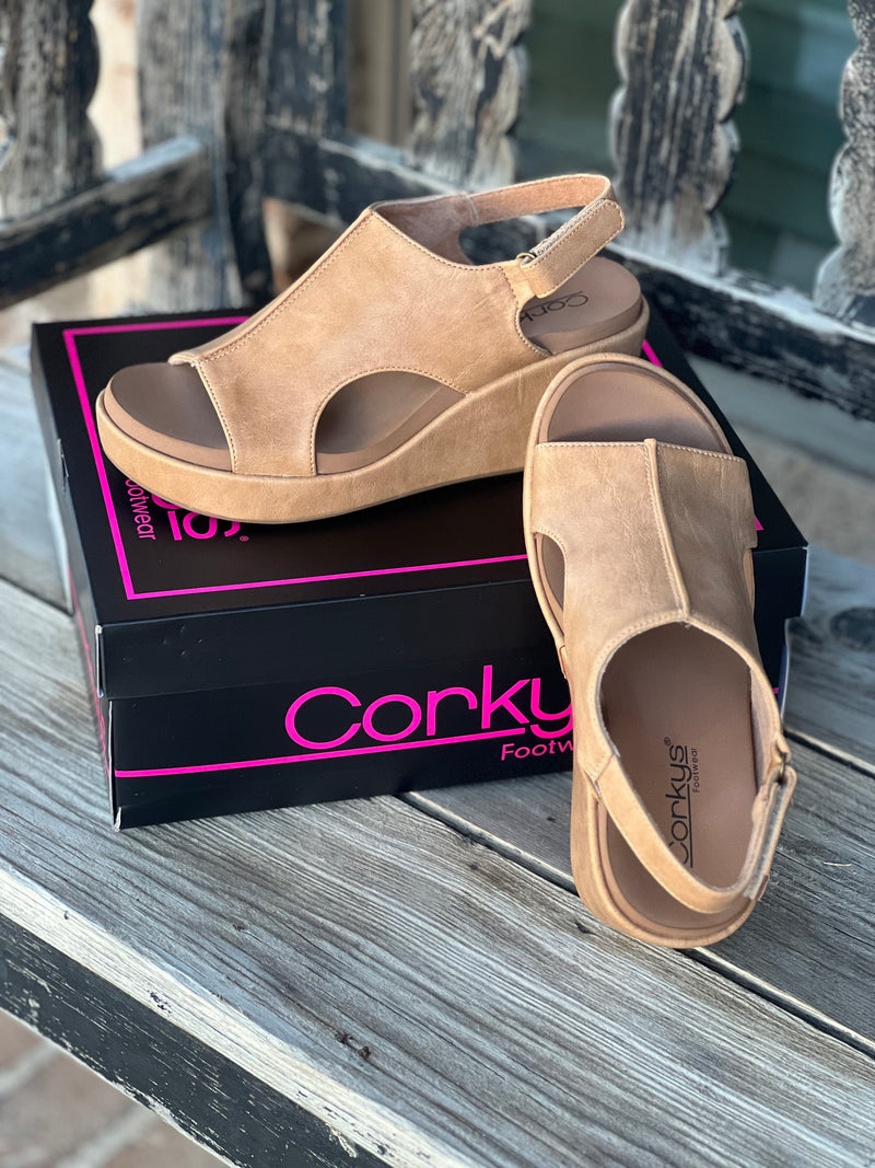 Corky’s Camel Smooth Carley Wedges