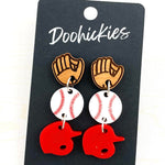 2" Custom Play Ball Trio- Sports Earrings