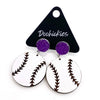 2" Custom Engraved Baseball Dangles -Baseball Earrings