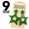 1.75" Glitter School Spirit Cutout Star Dangles - Custom Spirit Earrings