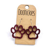 1" Glitter School Spirit Paw Dangles - Custom Spirit Earrings