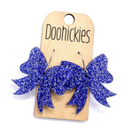 1.5" Glitter School Spirit Bow Dangles - Custom Spirit Earrings