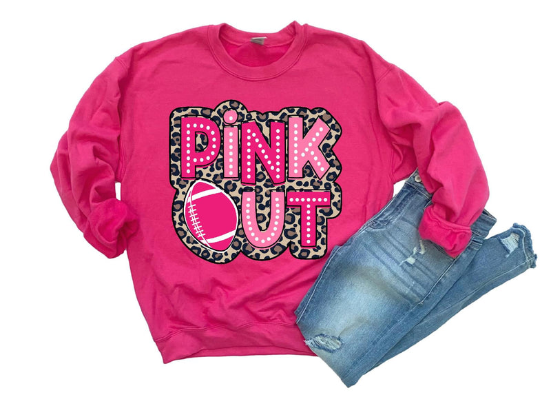 Leopard Pink Out Football Sweatshirt