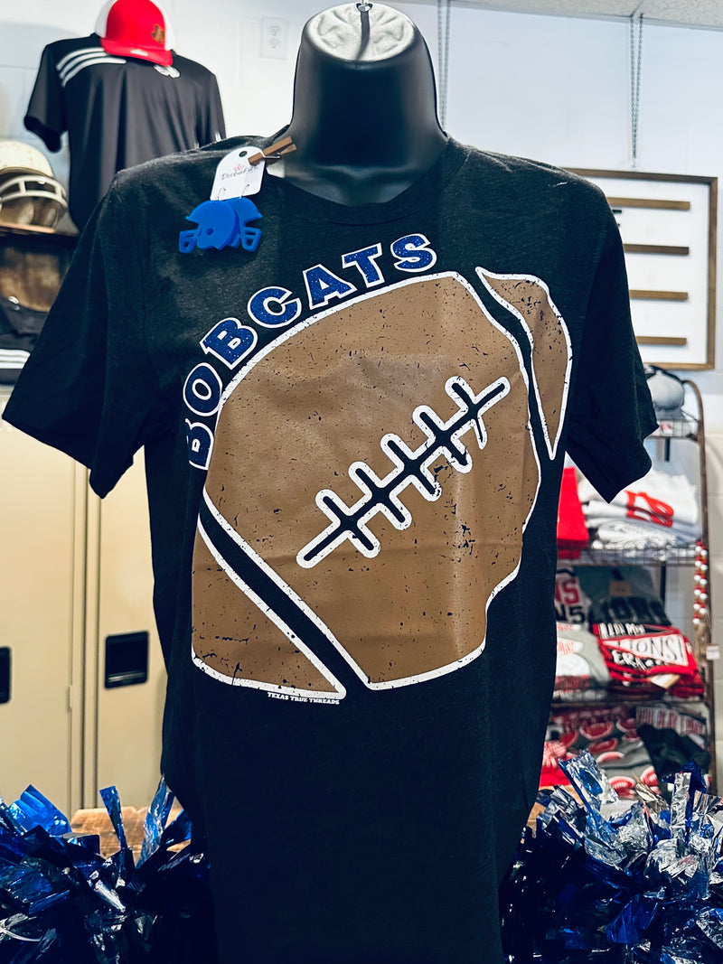 Blue Bobcats Giant Football Tee