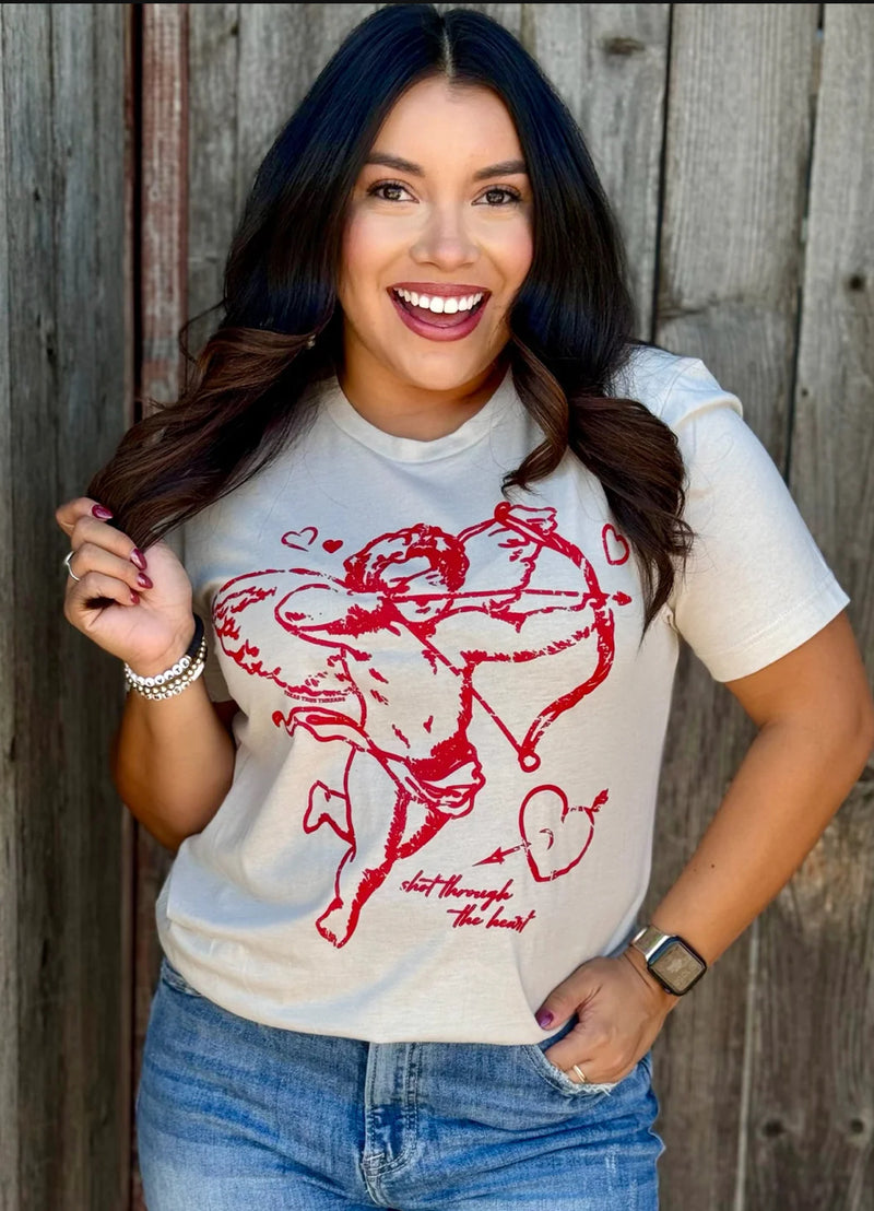 Cupid Shot Through The Heart Tee