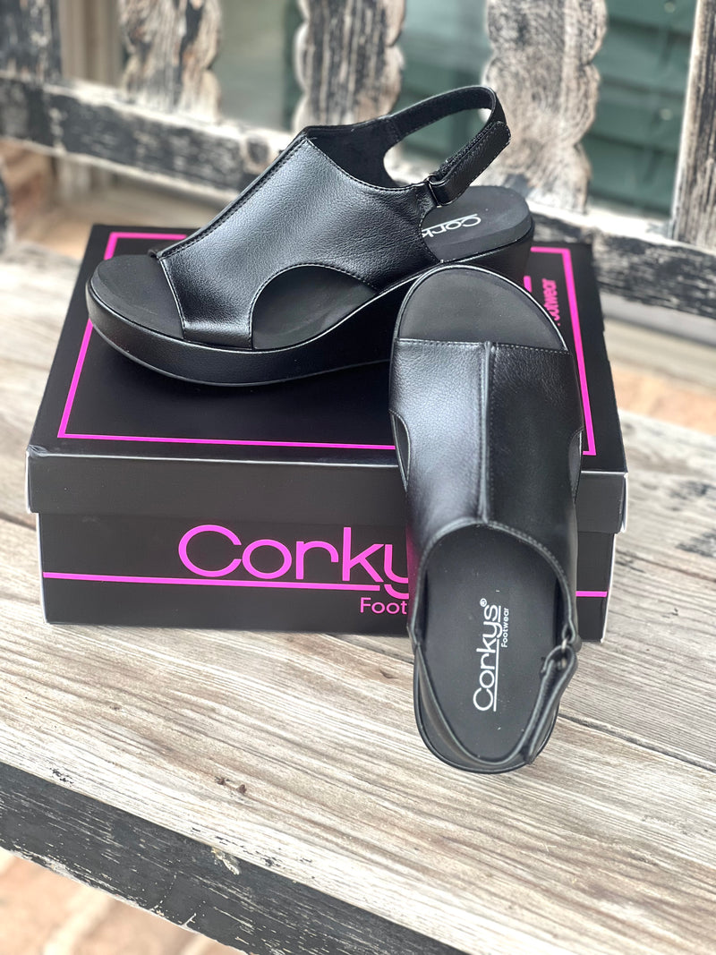 Corky’s All Black Smooth Carley Wedges