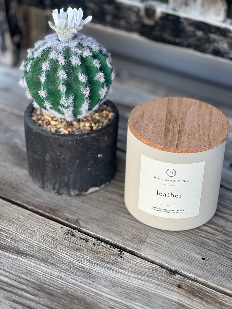 Hico Candle Co | Leather 12oz Candle