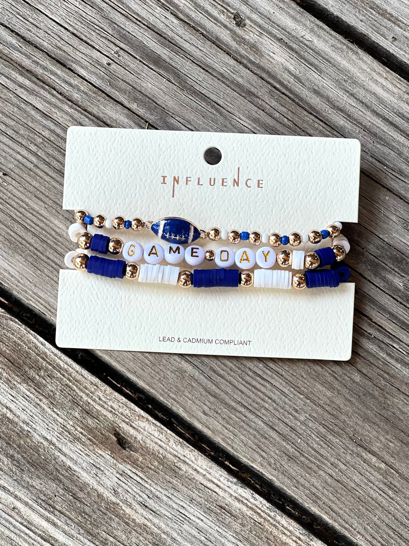 Royal Gameday Football Bracelet Set