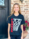 Ponder Red Metallic Puff BBall Net Tee