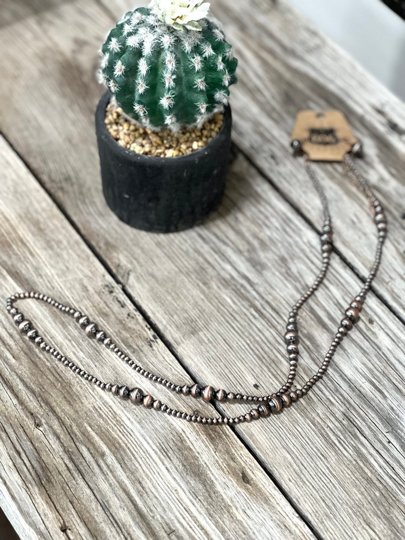 Copper Burnished Long Necklace