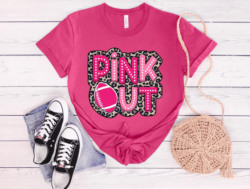 Leopard Pink Out Football Tee