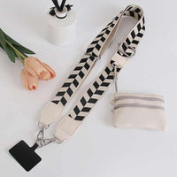 Black Check Phone Crossbody Strap