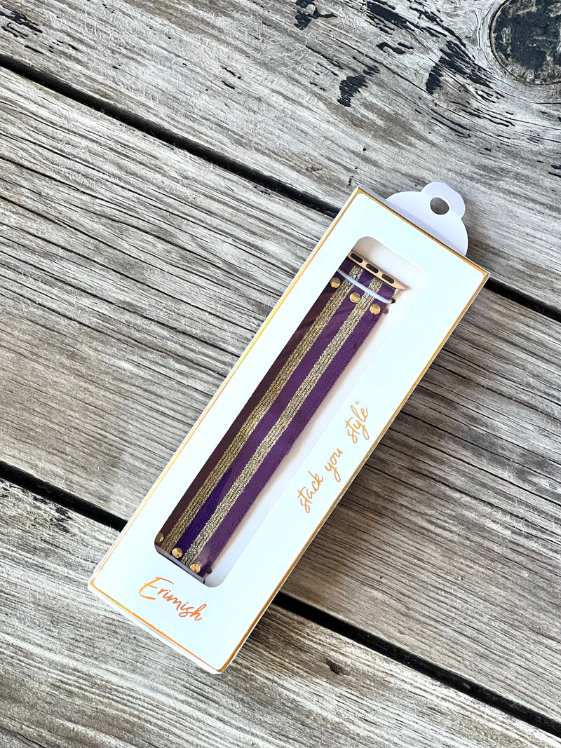 Purple & Gold Stretch Watch Band