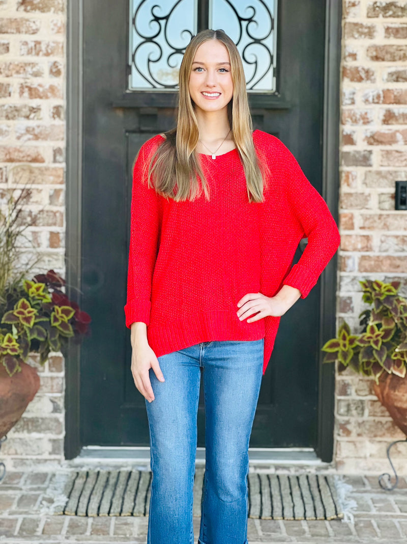 Giselle Red Knit Sweater