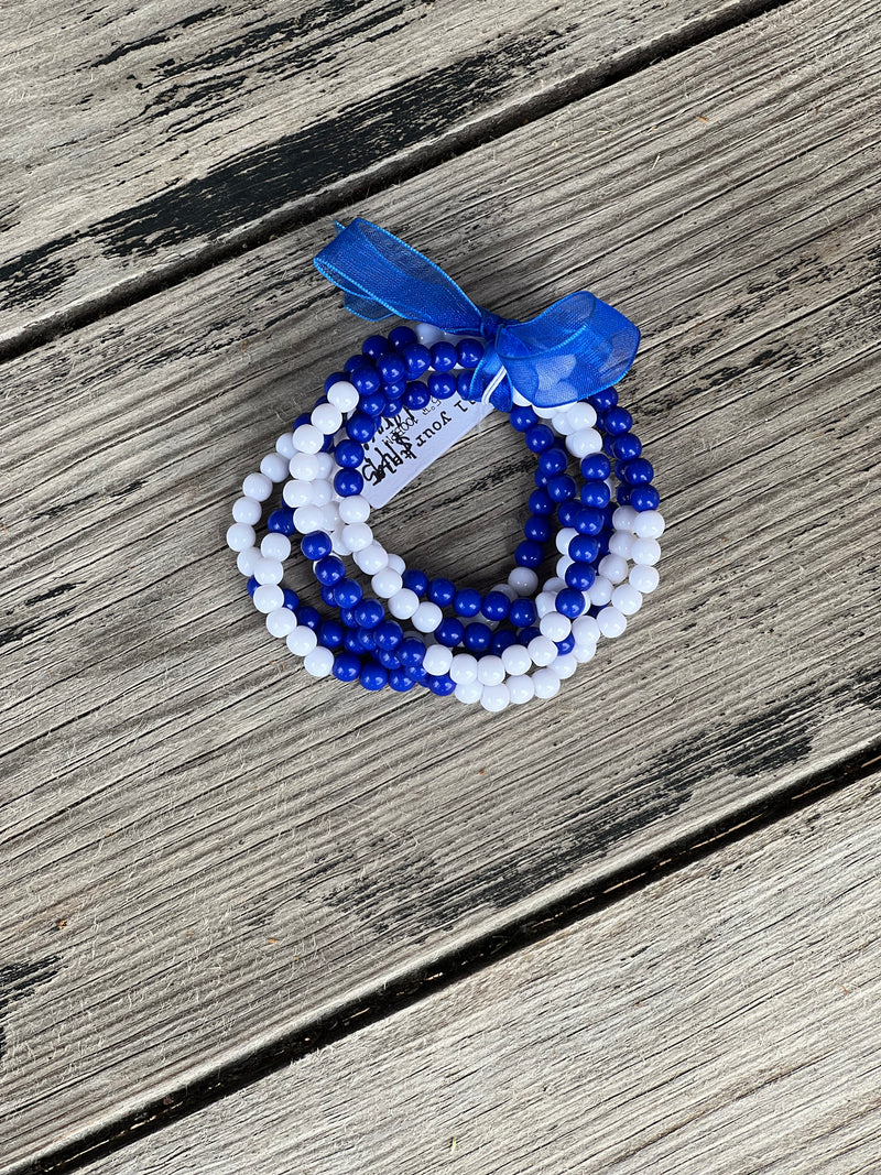 Blue & White Spirit Bead Bracelet