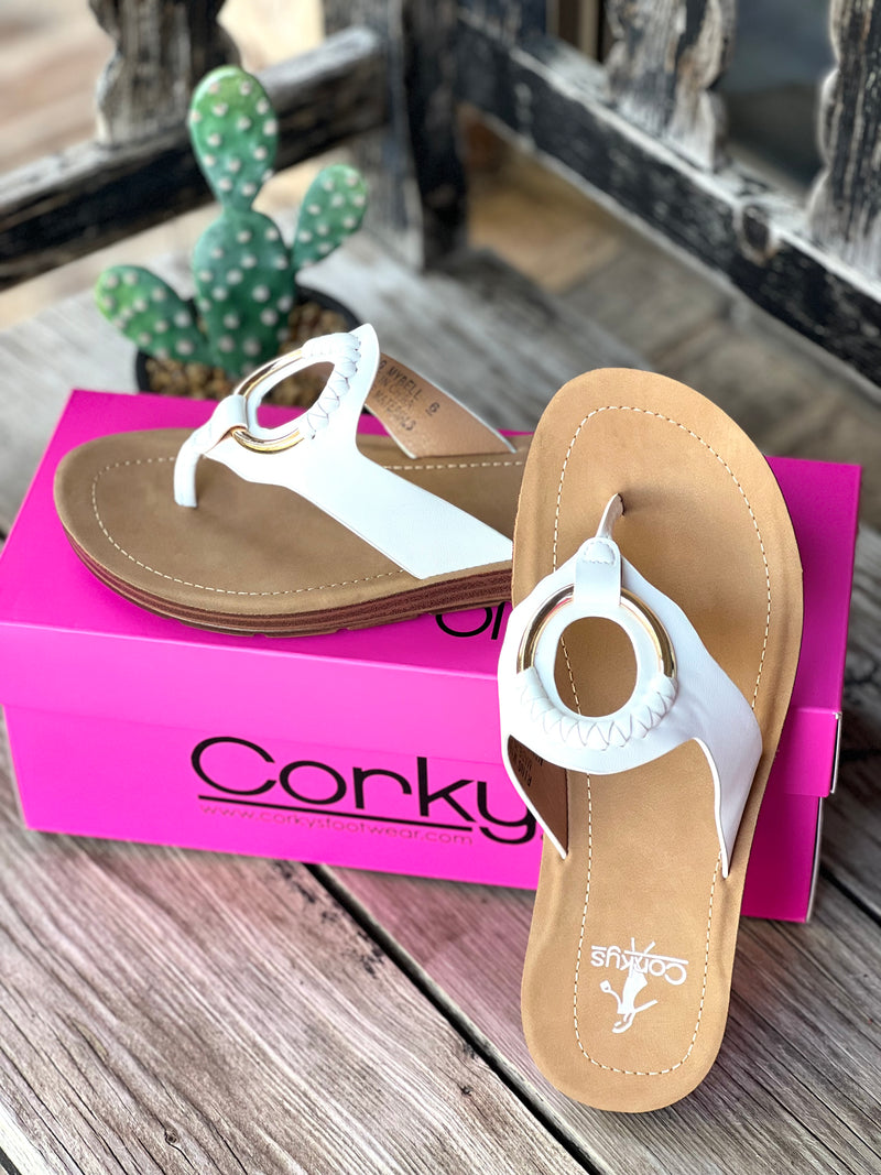 Corky’s | White Ring My Bell Sandals