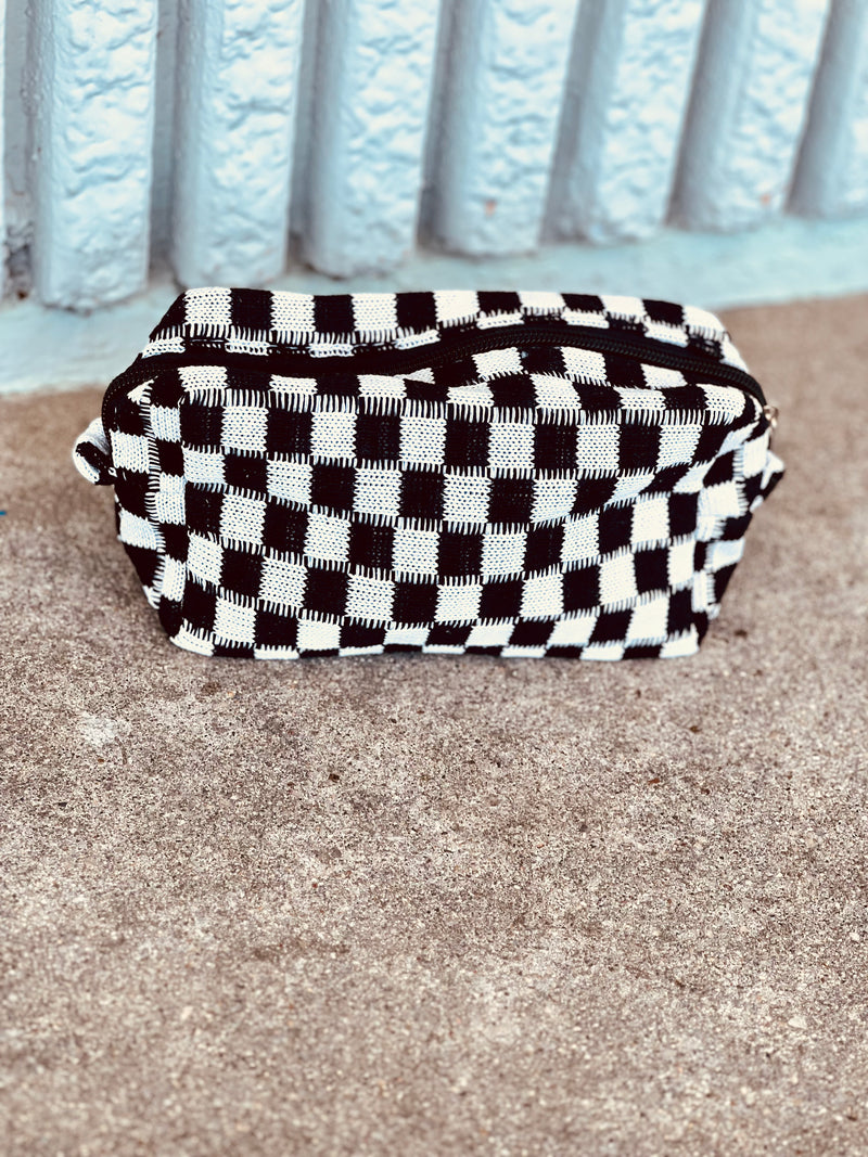 Gameday Checkered Cosmetic Bag