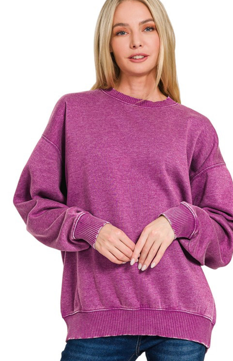 DEAL | Plum Mineral Wash Pullover