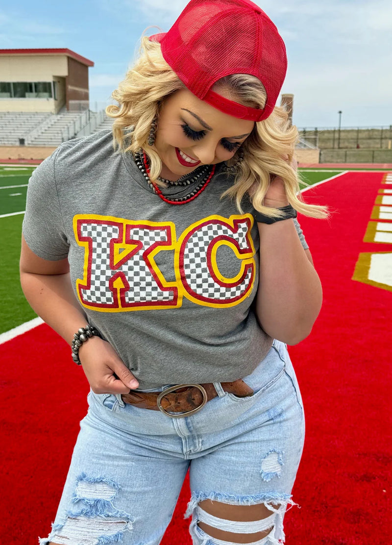 KC Checkered Print Tee