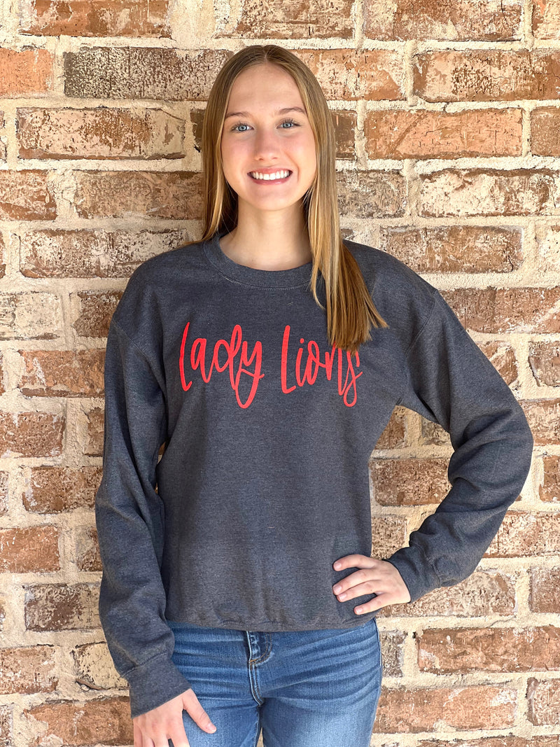 Lady Lions Hand Lettered Puff Sweatshirt