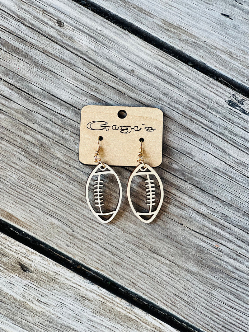 Sports Wood Outline Earrings