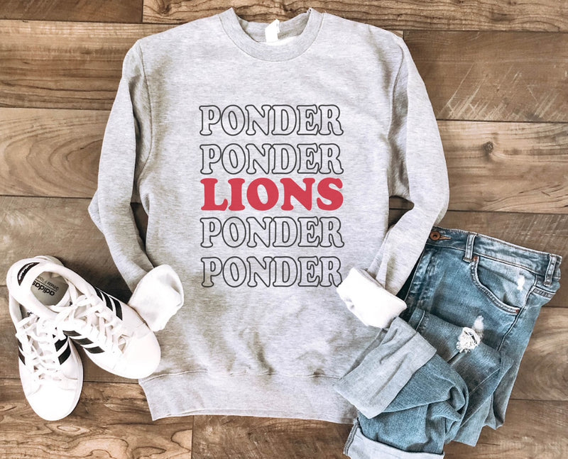 Ponder Lions Repeat Name Sweatshirt