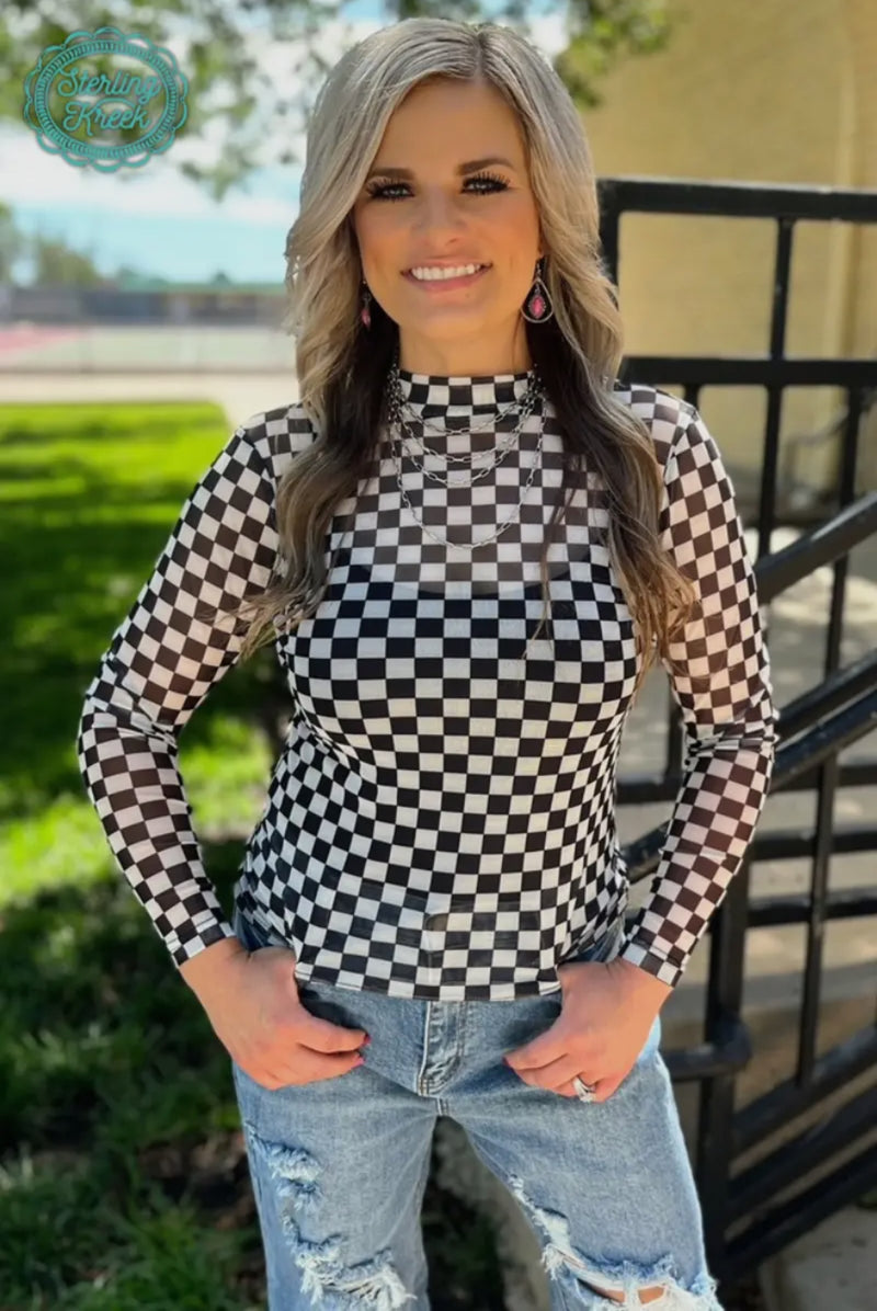 Round the Track Mesh Top