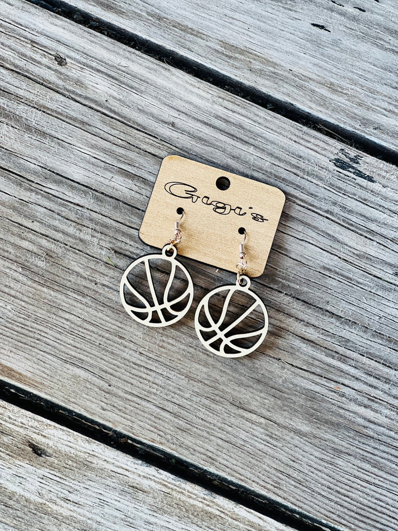 Sports Wood Outline Earrings