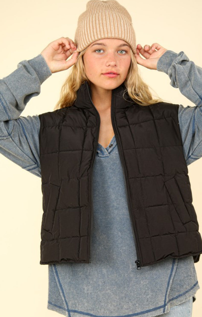 On the Bench Black Puffer Vest