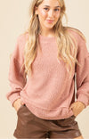 Blush Textured Knit Oversized Top