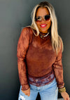 Brown Roxy Lace Top